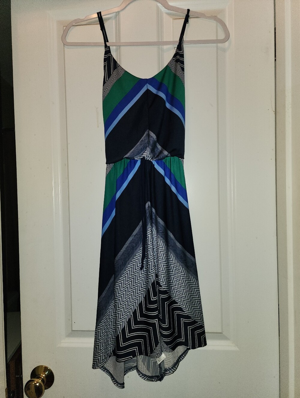 Maurices Navy, Green & Blue Chevron Midi Dress